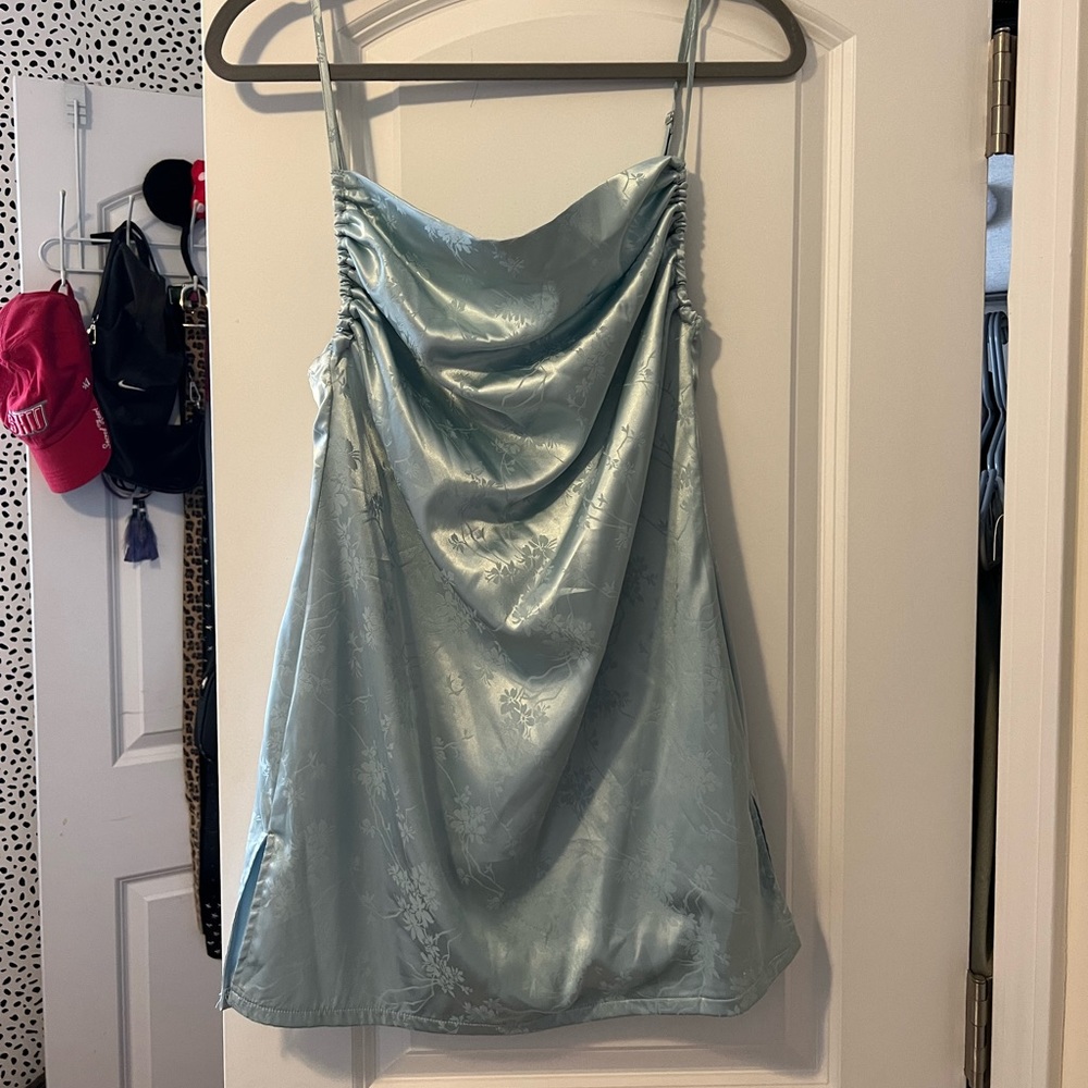 Blue Satin Dress